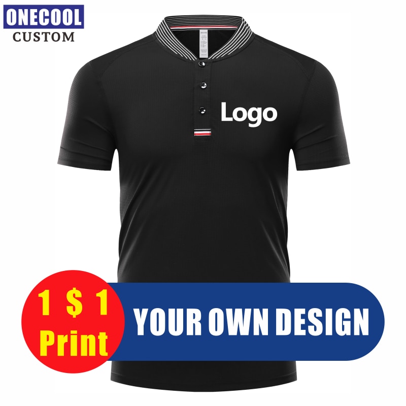 ONECOOL 새로운 패션 통기성 폴로 셔츠 사용자 정의 로고 v 넥 T 셔츠 자수 인쇄 개인 디자인 브랜드 여름 4 색